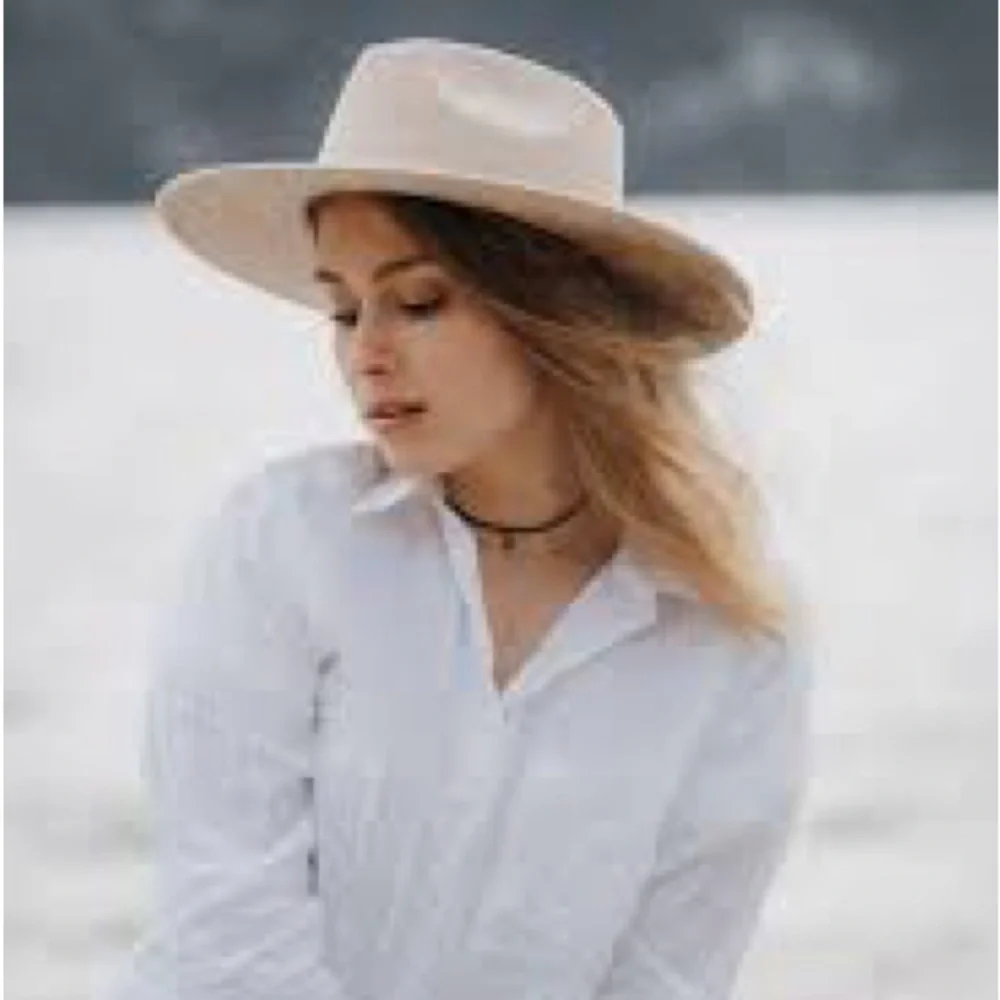 Trendy western ranch/ farmers boho hat in vanilla white summer perfect - Picture 7 of 8